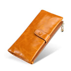 Women's Real Leather Long Clutch Retro Oil Purses - Che Cose Belle