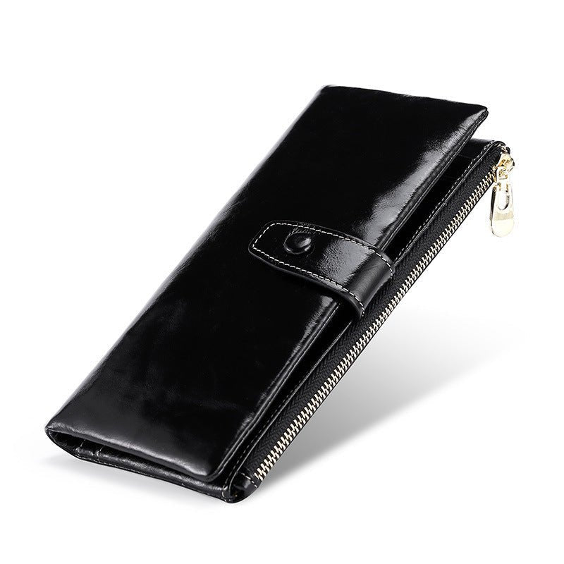 Women's Real Leather Long Clutch Retro Oil Purses - Che Cose Belle