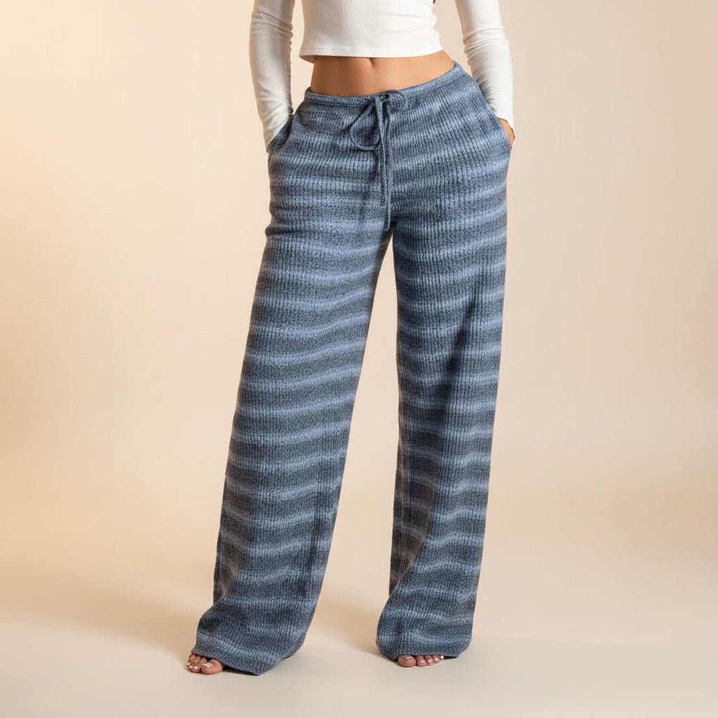Women's Retro Striped Straight-Leg Drapey Casual Pants - Che Cose Belle