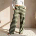 Women's Retro Striped Straight-Leg Drapey Casual Pants - Che Cose Belle