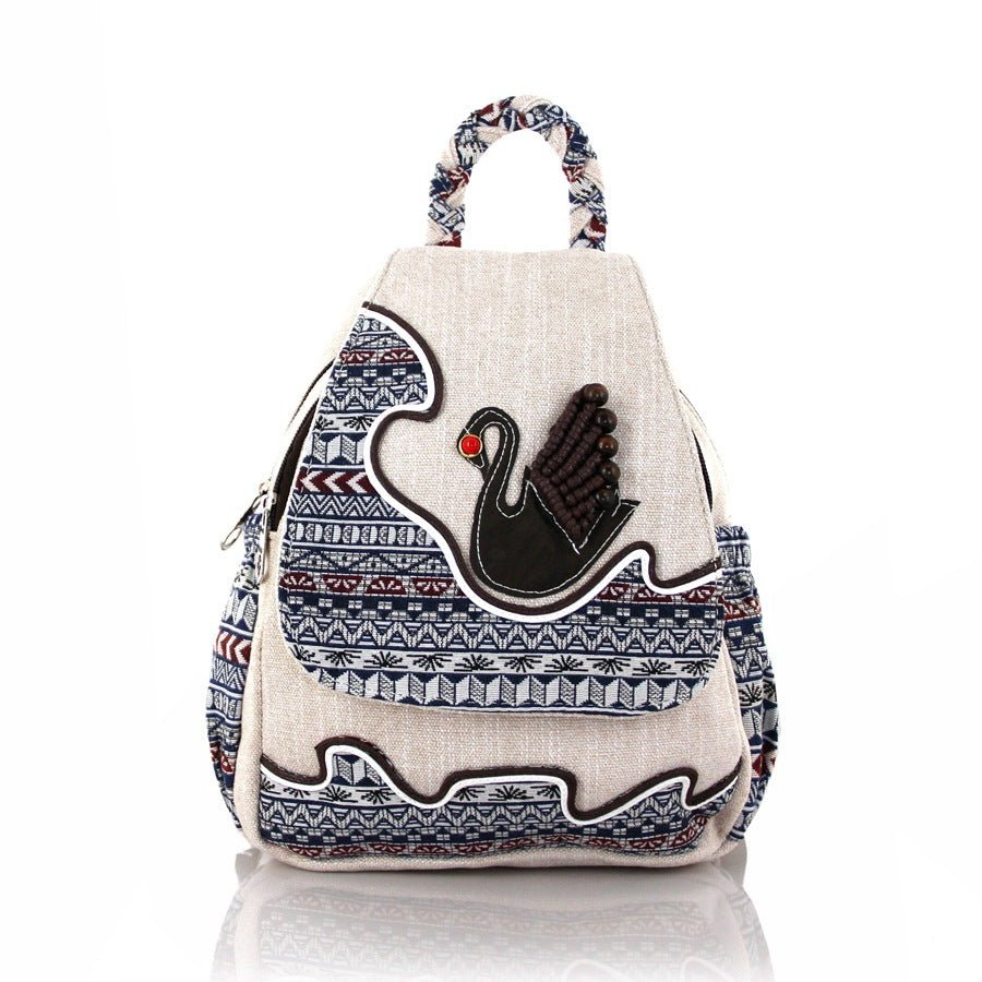 Women's Style Fresh Swan Woven Three - dimensional Double Bags - Che Cose Belle