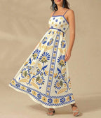 Women's Summer Floral Print Dress - Vacation Style Midi - Che Cose Belle
