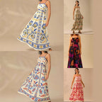 Women's Summer Floral Print Dress - Vacation Style Midi - Che Cose Belle