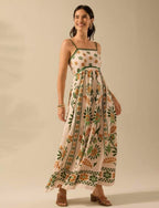 Women's Summer Floral Print Dress - Vacation Style Midi - Che Cose Belle