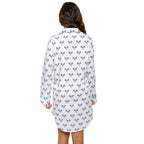 Women's Tennis Navy Night Shirt - Organic Cotton Poplin - Che Cose Belle