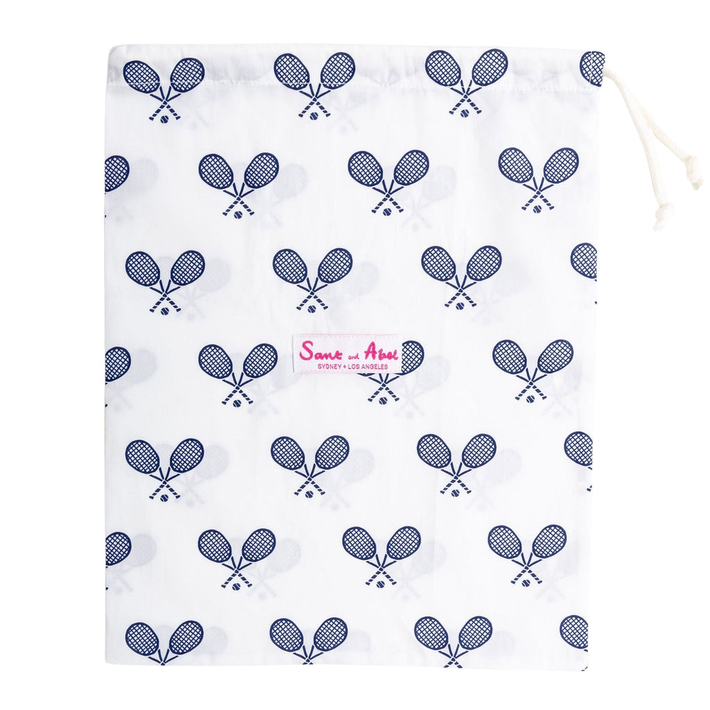 Women's Tennis Navy Night Shirt - Organic Cotton Poplin - Che Cose Belle