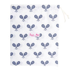 Women's Tennis Navy Night Shirt - Organic Cotton Poplin - Che Cose Belle