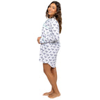 Women's Tennis Navy Night Shirt - Organic Cotton Poplin - Che Cose Belle