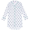 Women's Tennis Navy Night Shirt - Organic Cotton Poplin - Che Cose Belle