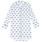 Women's Tennis Navy Night Shirt - Organic Cotton Poplin - Che Cose Belle