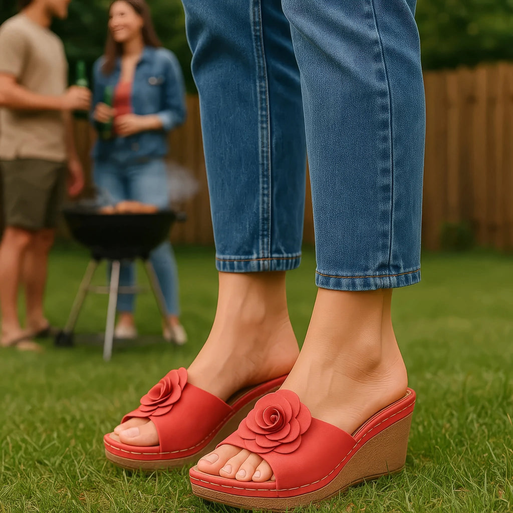 Women's Tokyo Navy Wedge Sandals - Che Cose Belle