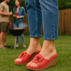 Women's Tokyo Navy Wedge Sandals - Che Cose Belle