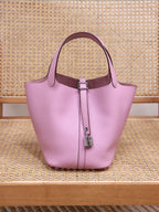 Women's Top Layer Cowhide Leather Portable Vegetable Handbags - Che Cose Belle
