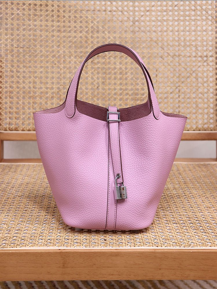 Women's Top Layer Cowhide Leather Portable Vegetable Handbags - Che Cose Belle