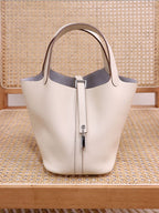 Women's Top Layer Cowhide Leather Portable Vegetable Handbags - Che Cose Belle