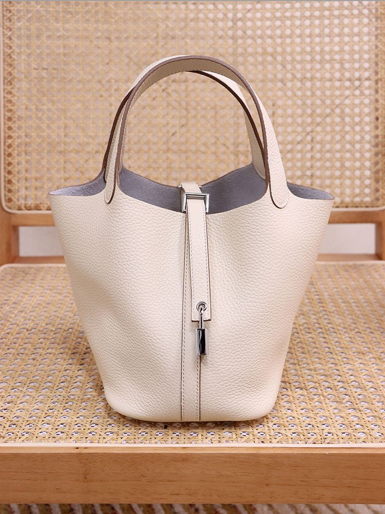 Women's Top Layer Cowhide Leather Portable Vegetable Handbags - Che Cose Belle