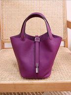 Women's Top Layer Cowhide Leather Portable Vegetable Handbags - Che Cose Belle