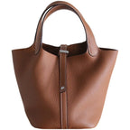 Women's Top Layer Cowhide Leather Portable Vegetable Handbags - Che Cose Belle