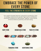 Women's Ultra Strength Pure Copper Magnetic Bracelet (Mixed Stones) - Che Cose Belle