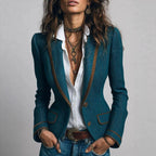 Women's Vintage-Inspired Contrast-Trim Blazer - Che Cose Belle