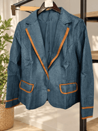Women's Vintage-Inspired Contrast-Trim Blazer - Che Cose Belle