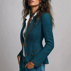 Women's Vintage-Inspired Contrast-Trim Blazer - Che Cose Belle