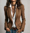 Women's Vintage-Inspired Contrast-Trim Blazer - Che Cose Belle
