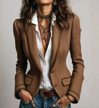 Women's Vintage-Inspired Contrast-Trim Blazer - Che Cose Belle