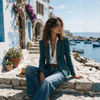Women's Vintage-Inspired Contrast-Trim Blazer - Che Cose Belle