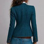 Women's Vintage-Inspired Contrast-Trim Blazer - Che Cose Belle