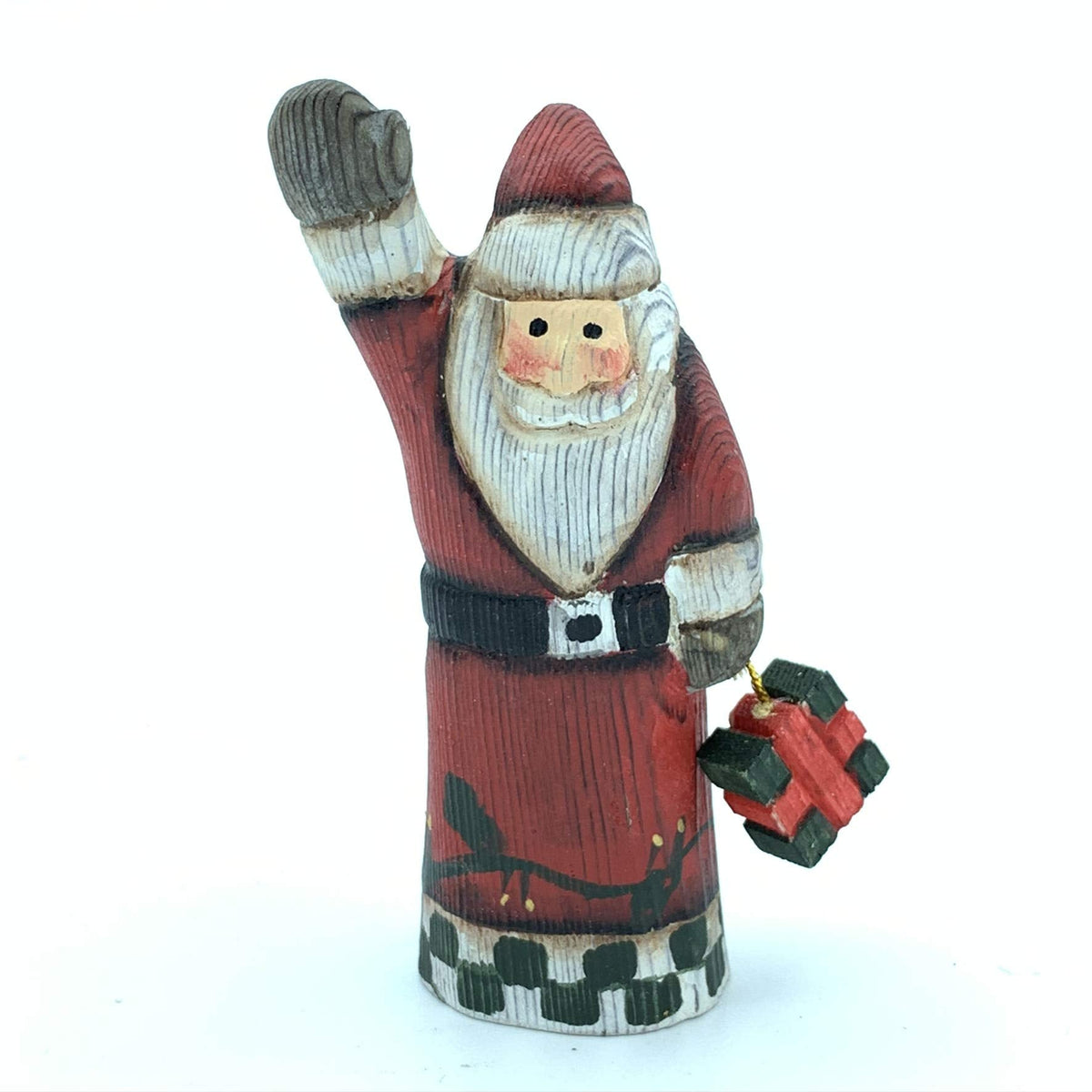Wood Sculpture Home Decor Wood Statue Wood Figurines Room Decor Hand Carved Wild Animals (Santa Carry Box) - Che Cose Belle