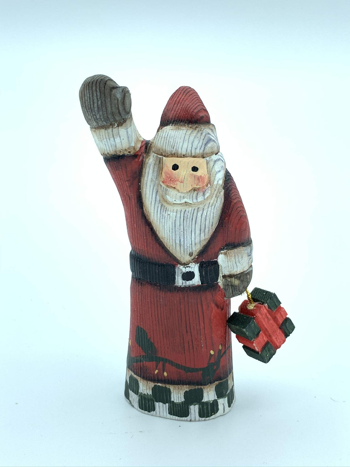 Wood Sculpture Home Decor Wood Statue Wood Figurines Room Decor Hand Carved Wild Animals (Santa Carry Box) - Che Cose Belle