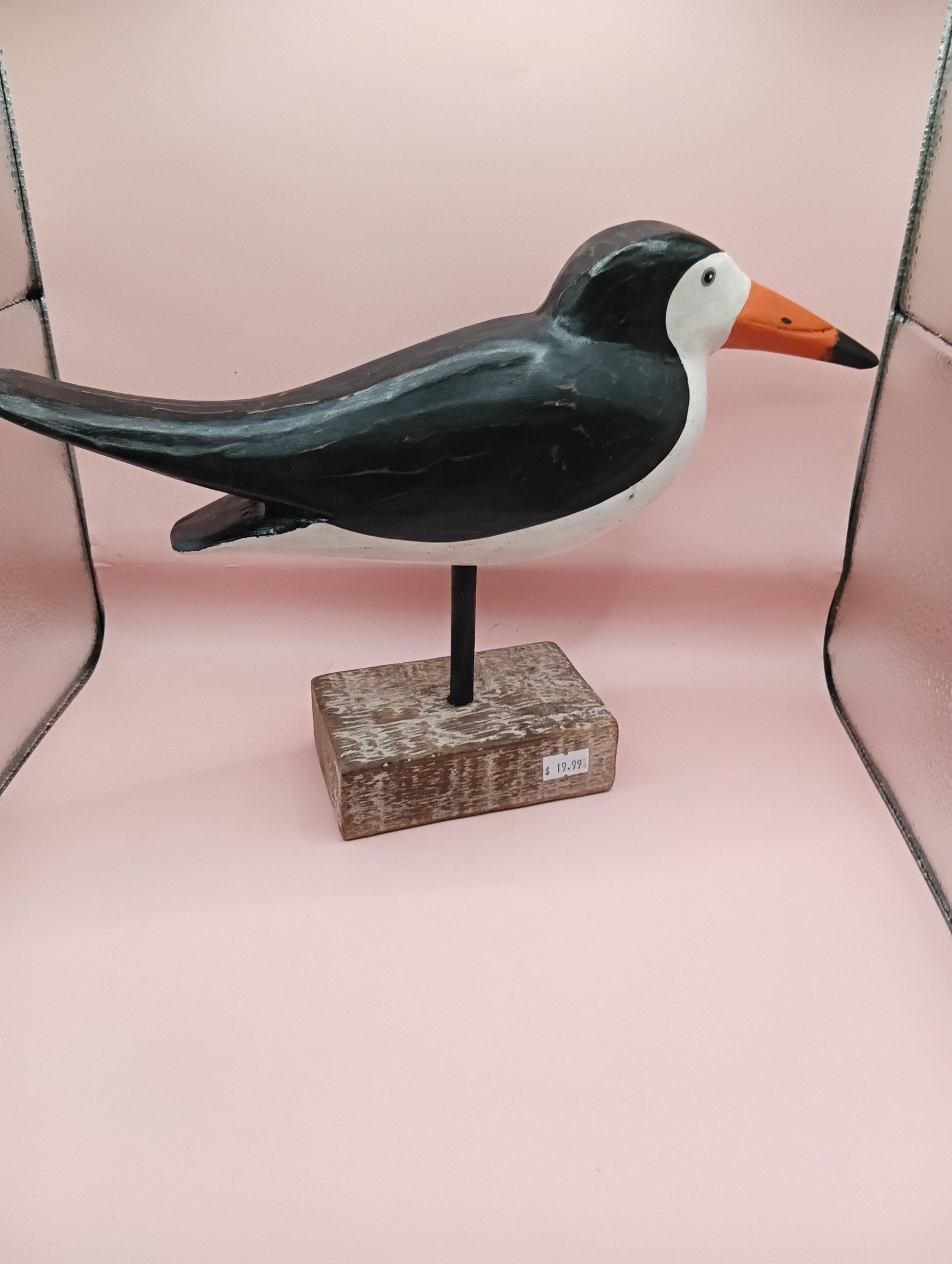 Wood Skimmer Bird Sculpture – Coastal Decor Accent - Che Cose Belle