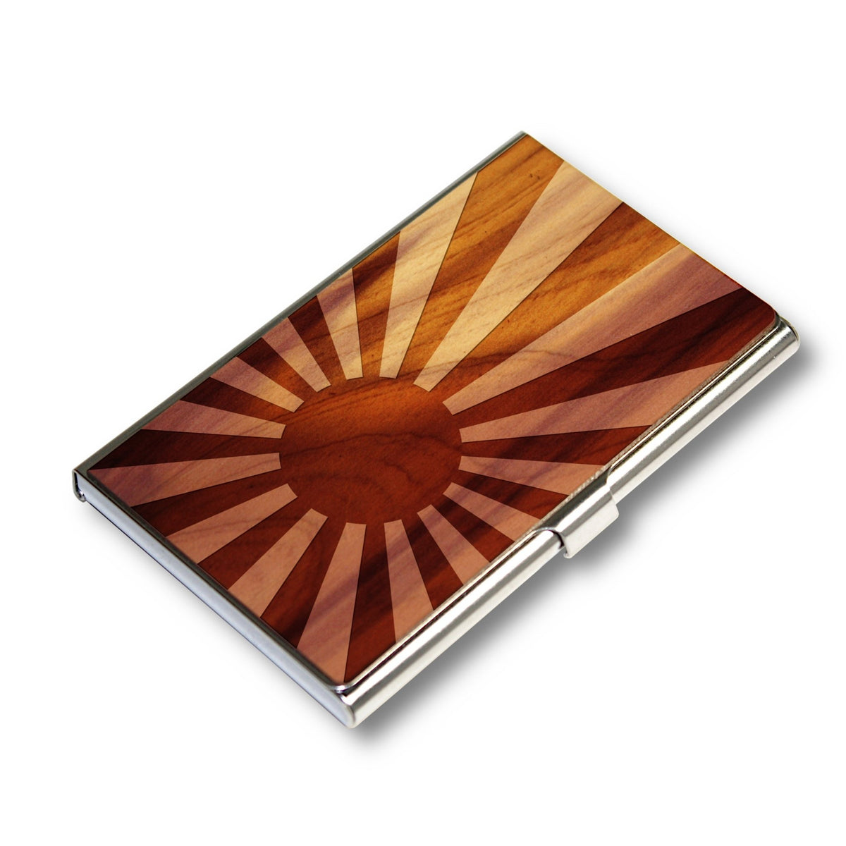 Wooden Business Card Holder Japanese Naval Ensign Flag in Aromatic Cedar - Che Cose Belle