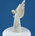 Wooden Hand Carved Angel Figurine. Large Limited Edition, 15, Angel Statue. Stunning Sculpute of Praying Angel. Candle Holder or Art. - Che Cose Belle