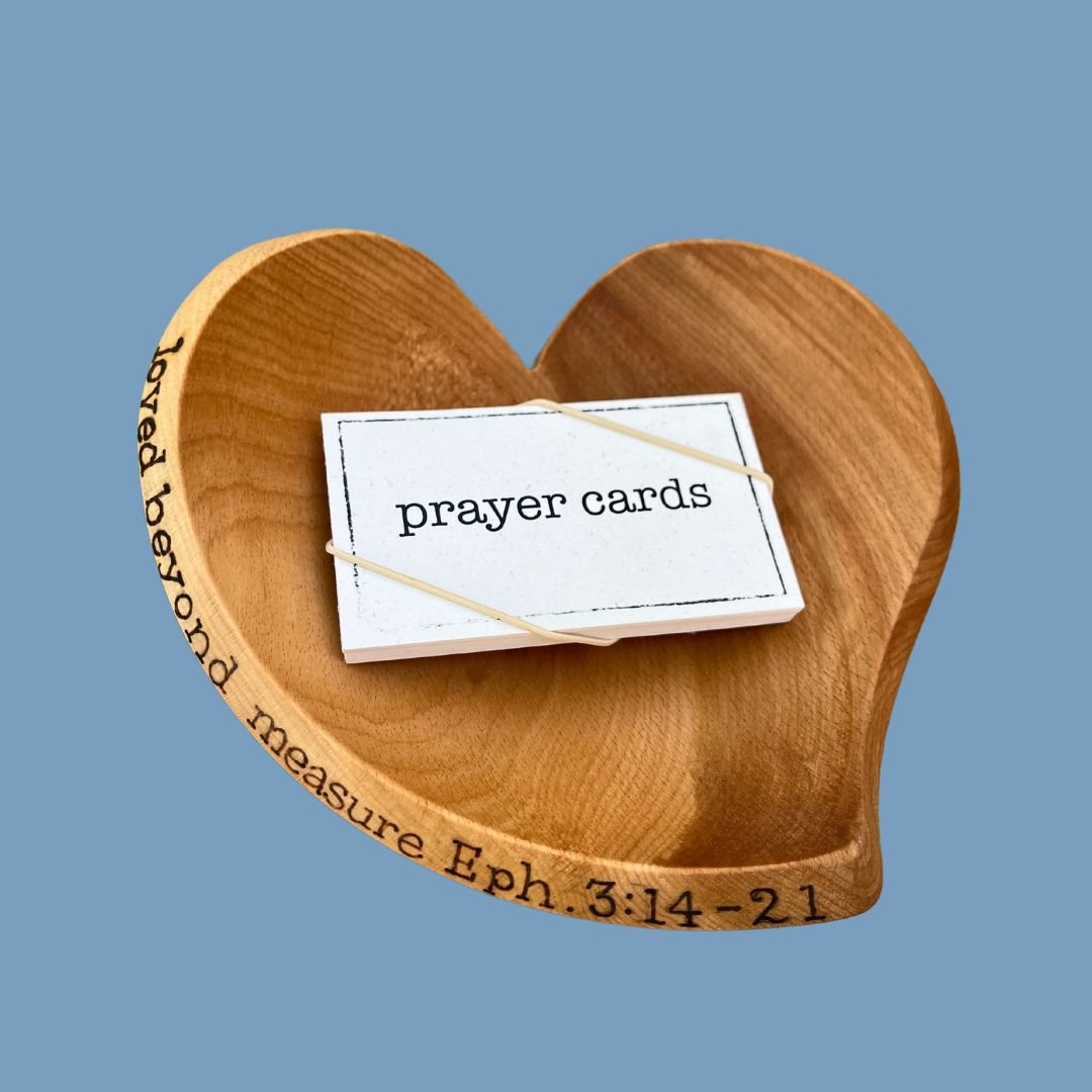 Wooden Heart PrayerBowl - Ephesians 3:14-21 - Che Cose Belle