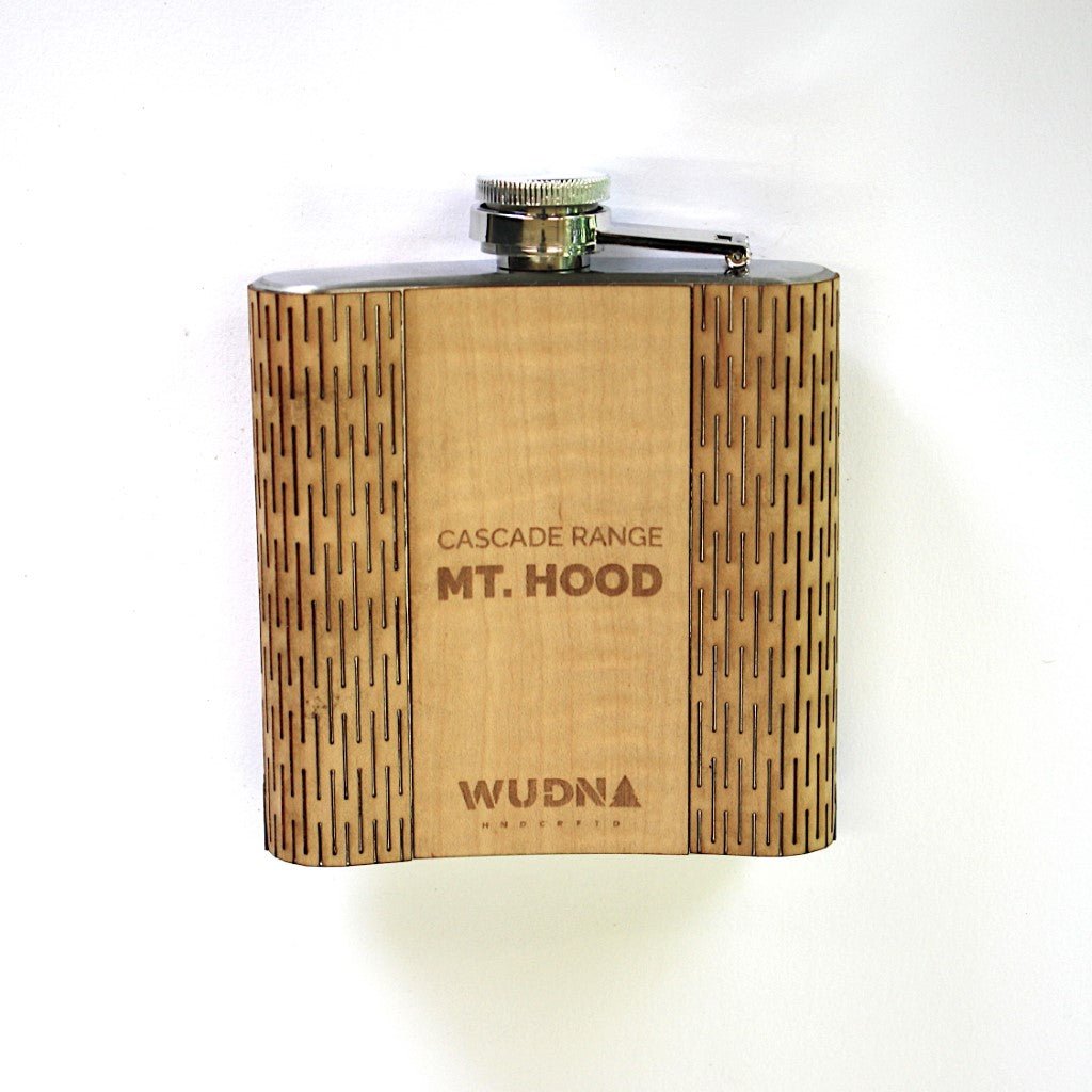 Wooden Hip Flask - Cascade Range (Mt. Hood) - Che Cose Belle