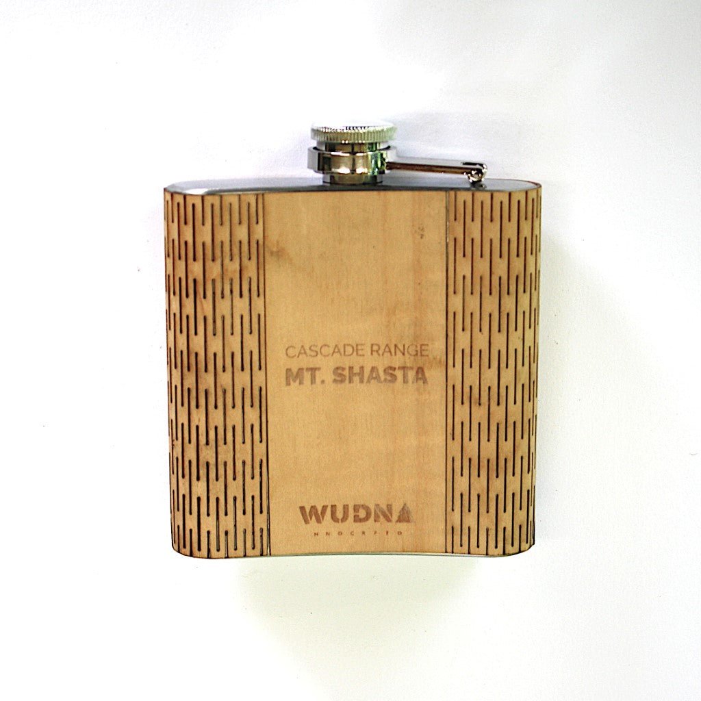 Wooden Hip Flask - Cascade Range (Mt. Shasta) - Che Cose Belle
