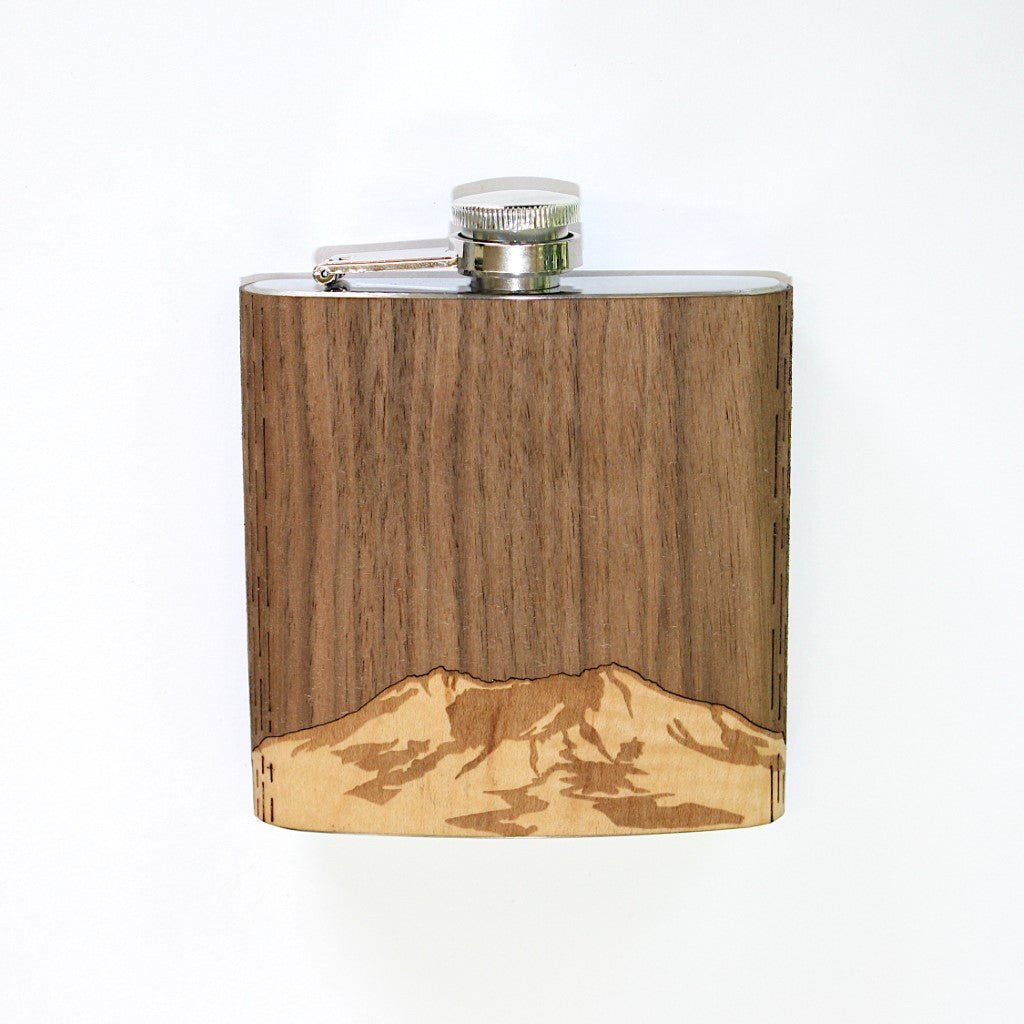 Wooden Hip Flask - Cascade Range (Mt. St. Helens) - Che Cose Belle
