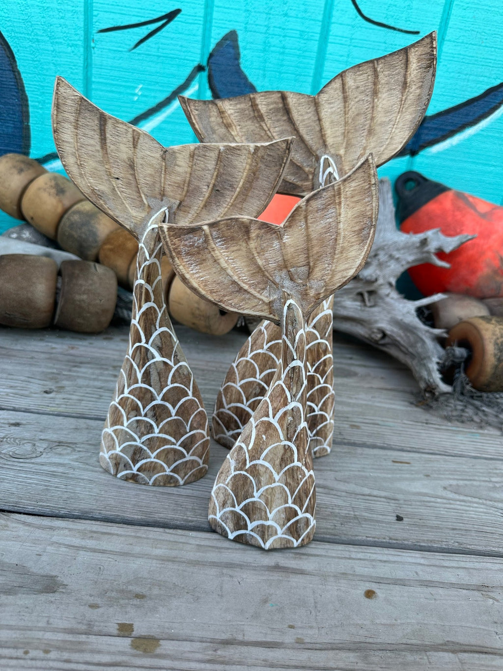 Wooden Mermaid Whale Tails - Che Cose Belle