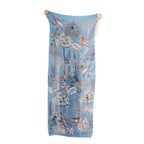 Woodland Embroidered Wool Scarf - Lapis Blue - Che Cose Belle