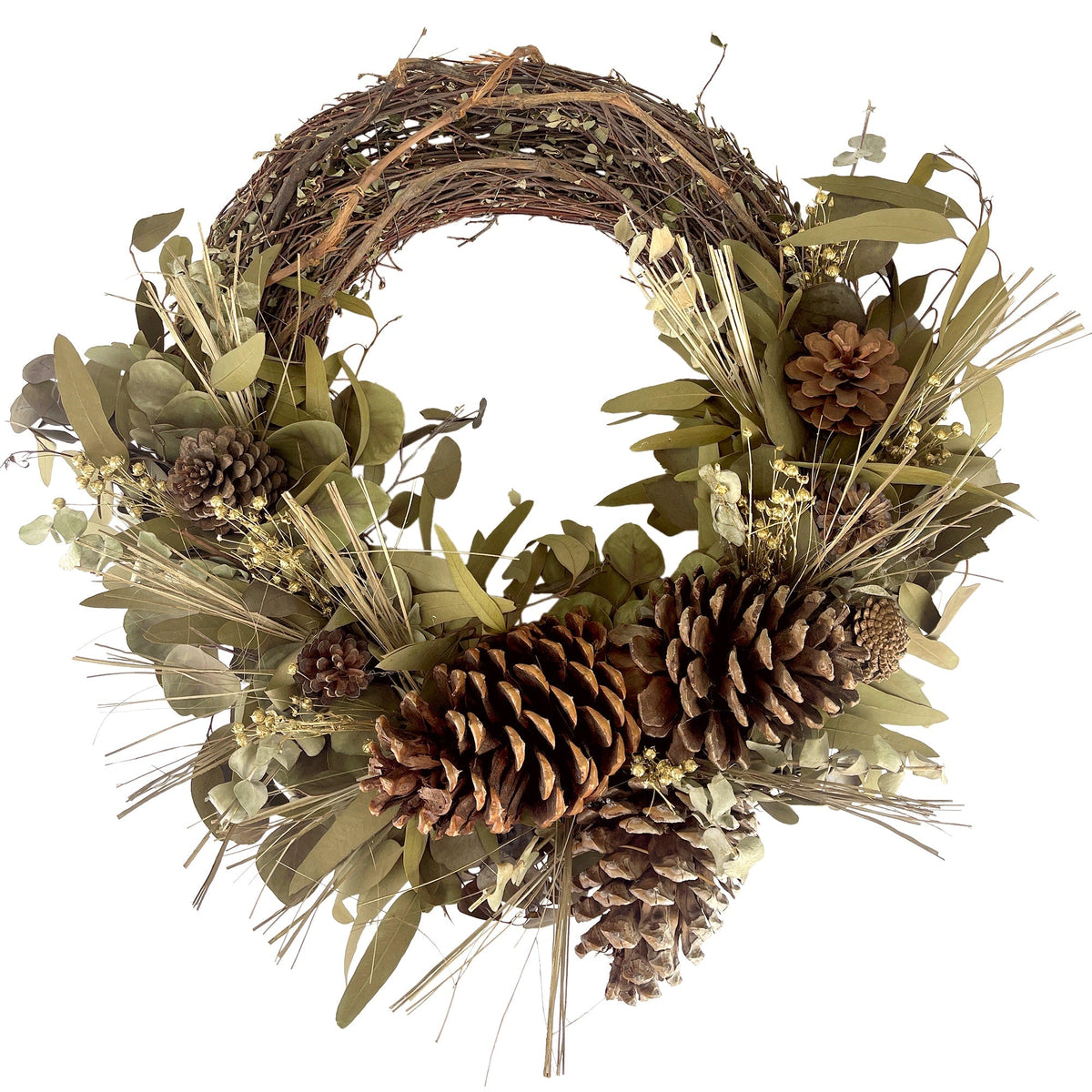 Woodland Pinecone Half Wreath - Che Cose Belle