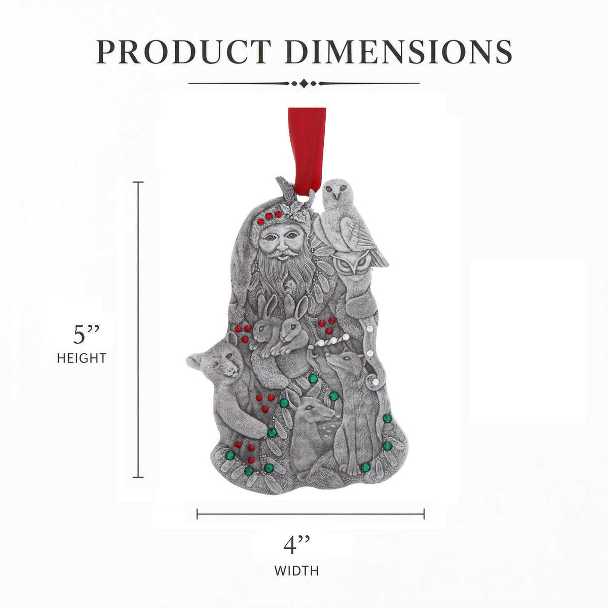 Woodland Santa Ornament (Aluminum) - Che Cose Belle