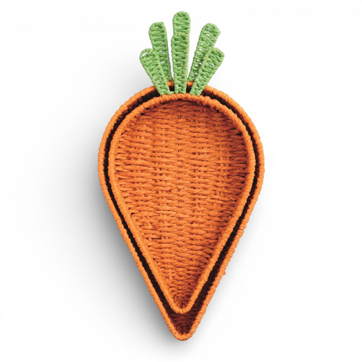Woven Carrot Paper Rope Nested Basket Tray (Set of 2) - Che Cose Belle