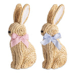 Woven Corn Husk Bunny with Gingham Bow - Che Cose Belle