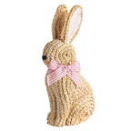 Woven Corn Husk Bunny with Gingham Bow - Che Cose Belle