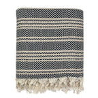 Woven Stripe Turkish Throw Cotton Fringe Lightweight