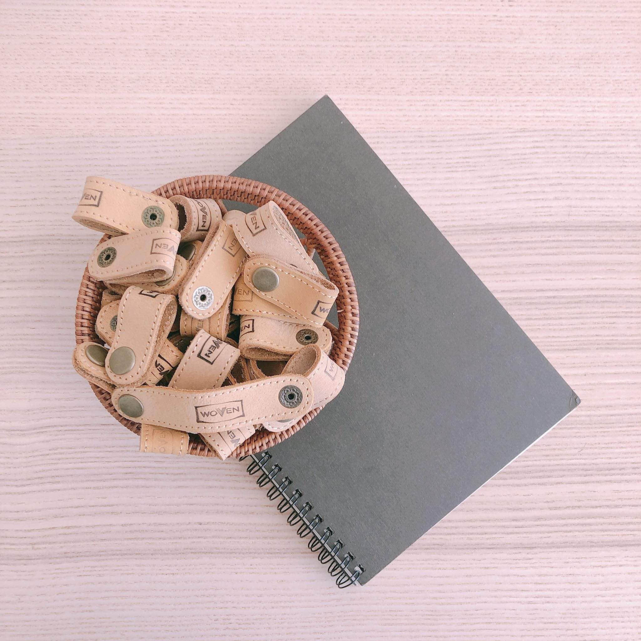 WOVEN suede leather cord organizer - set of 3 - Che Cose Belle