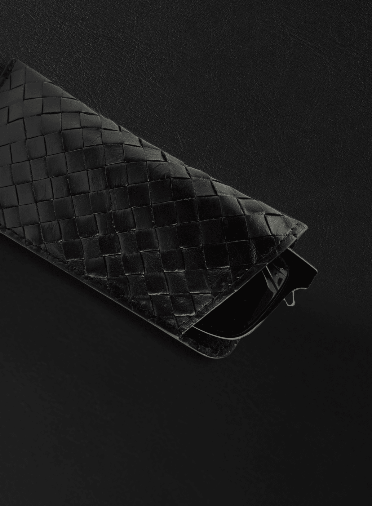Woven Sunglass Case Black - Che Cose Belle