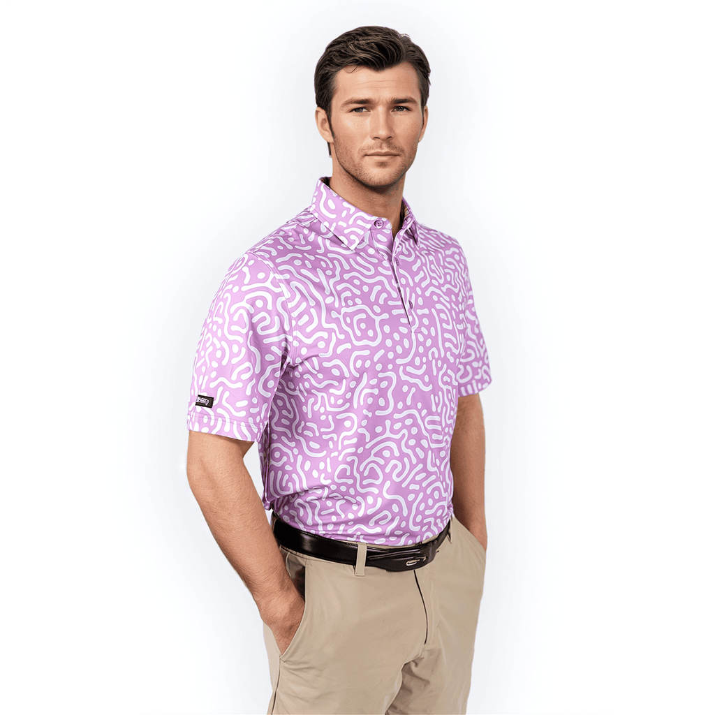 Wrong Fairway Men's Polo (Lavender) - Che Cose Belle